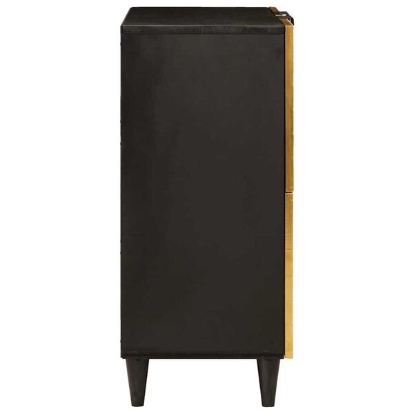 vidaXL Kõrvalkapp uksega Must ja kuldne 60 x 33.5 x 75 cm mangopuit