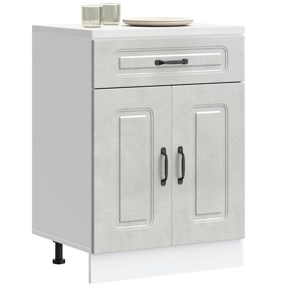 vidaXL köögi aluskapp, Kalmar, betoonhall, tehispuit