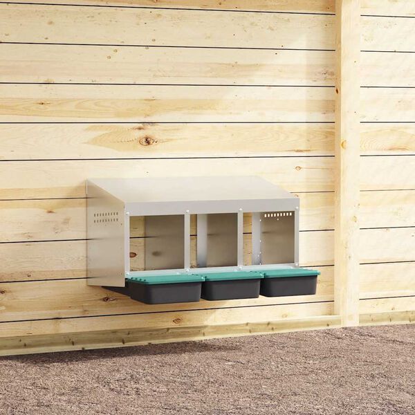 vidaXL kanade pesakast 3 sektsiooniga seinale kinnitatav tsingitud terasest