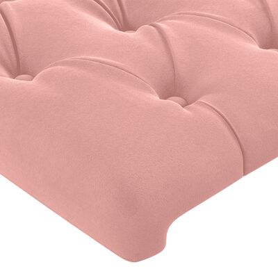 vidaXL kontinentaalvoodi madratsiga, roosa, 100x200 cm, samet