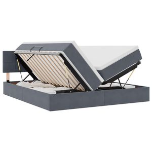 vidaXL Voodi LED -ribatuledega peaga Tumehall 180 x 200 cm Samet