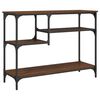 vidaXL riiulitega konsoollaud, pruun tamm, 100 x 35 x 75 cm