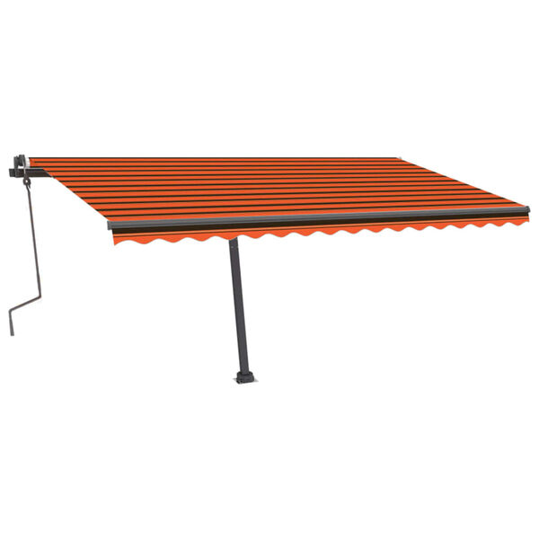 vidaXL käsitsi sissetõmmatav varikatus 400x300 cm oranž/pruun