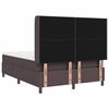 vidaXL LED Box Spring Voodi madratsiga Tume pruun 140 x 200 cm kangas