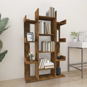 vidaXL raamatukapp, suitsutatud tamm, 86 x 25,5 x 140 cm, tehispuit
