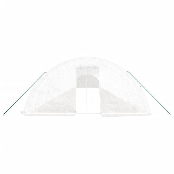 vidaXL kasvuhoone terasraamiga, valge, 120 m&sup2;, 24x5x2,3 m