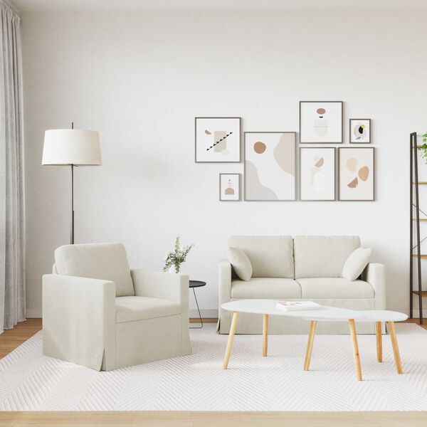 vidaXL Diivan 2 pcs cream &Uuml;ldm&otilde;&otilde;tmed: 138 x 78 x 80 cm (L x S x K)