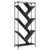 vidaXL raamatualus, must, 79 x 30 x 180 cm, tehispuit ja metall