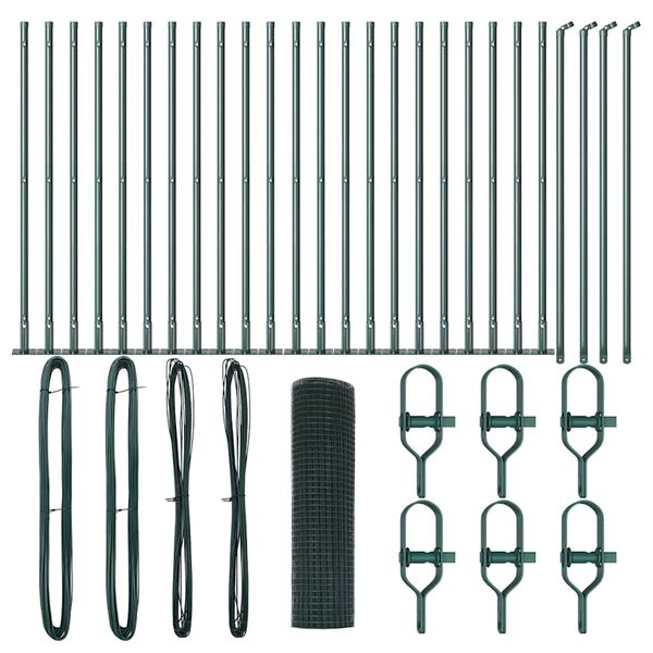 vidaXL Aiapost Roheline 50 x 0,8 m (25 x 25 mm v&otilde;rk) Terased ja PVC