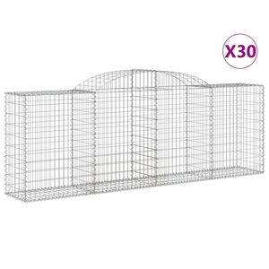 vidaXL kaarekujulised gabioonkorvid 30 tk, 300x50x100/120 cm, raud