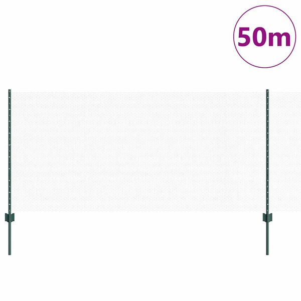 vidaXL Aed koos postiga Roheline 1 x 50 m Terased ja PVC