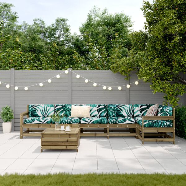 vidaXL 7-osaline aiadiivani komplekt, immutatud m&auml;nnipuit