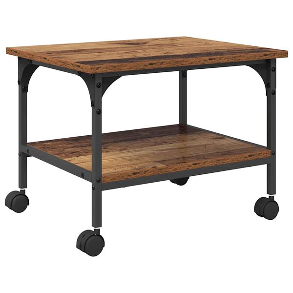 vidaXL Printeri alus Vana puit 50 x 40 x 38 cm Tehispuit