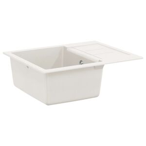 vidaXL Kraan Valge 620 x 500 mm 80% Kvarts ja 20% Vaik