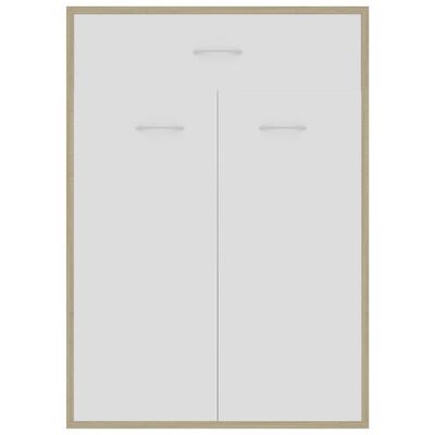vidaXL kingakapp, valge, Sonoma tamm, 60 x 35 x 84 cm, puitlaastplaat