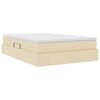 vidaXL Voodi hoiukohaga ja madratsiga cream 140 x 200 cm Pol&uuml;ester