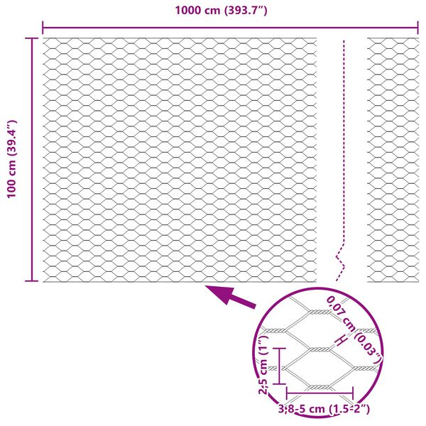 vidaXL Heksagonaalne tara Roheline 1 x 10 m Teras