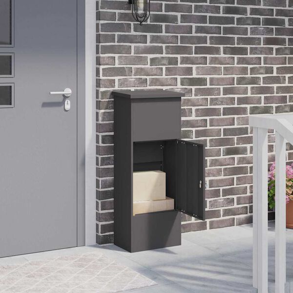 vidaXL Pakiautomaat ladustamisega Must 44,5 x 29 x 110,5 cm Teras