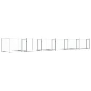 vidaXL koeraaedik, ustega, hall, 12x2x1,5 m, tsingitud teras