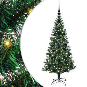 vidaXL Tehis pre-lit j&otilde;ulupuu Roheline 120 cm PVC ja metall