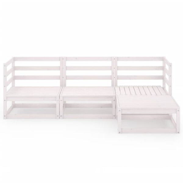 vidaXL 4-osaline aiam&ouml;&ouml;blikomplekt, valge, toekas m&auml;nnipuit