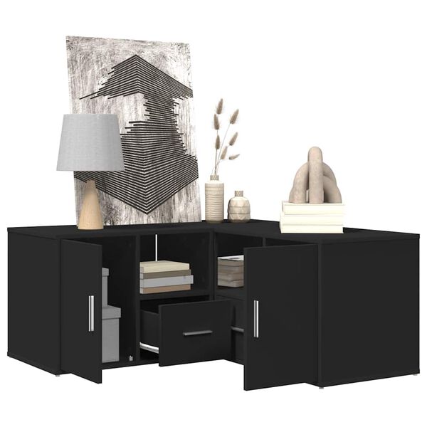 vidaXL nurgakapp, must, 160 x 40 x 45 cm, tehispuit