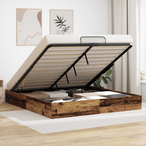 vidaXL Ottomani voodiraam Vana puit 193 x 120 x 25 cm Saepuruplaat