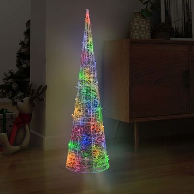 vidaXL akrüülist valguspüramiid, LED-tuli, koonus, värviline 120 cm