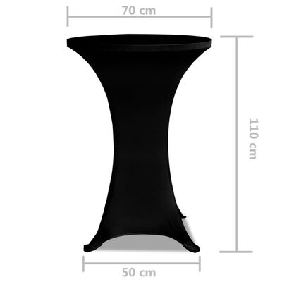 Kõrge laua kate 2 tk Ø 70 cm, veniv must