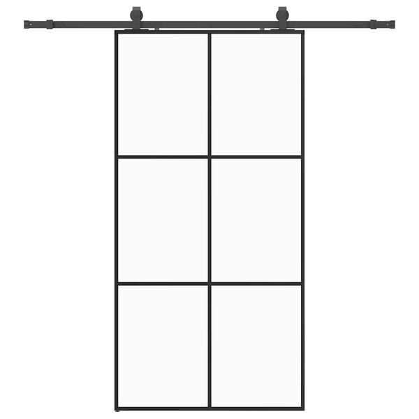 vidaXL liuguks tarvikutega, must, 102 x 205 cm, ESG-klaas
