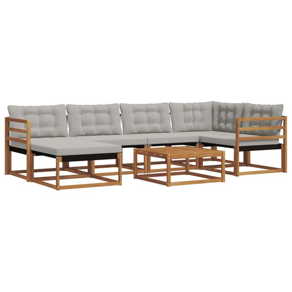 vidaXL V&auml;li diivanikomplekt padjaga 7 pcs Looduslik ja Hele Hall