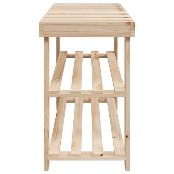 vidaXL kaks &uuml;hes jalatsiriiul pingiga, nulupuit