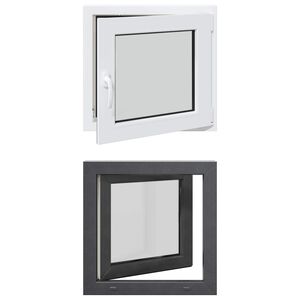 vidaXL Keldriakendus RISOR 50 x 50 cm PVC ja klaas Antratsiit