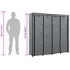 vidaXL garderoob 4 sektsiooniga, hall 175 x 45 x 170 cm