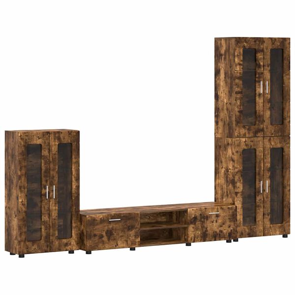 vidaXL Telerikapi komplekt sahtliga uksega Suitsetatud tamm Tehispuit