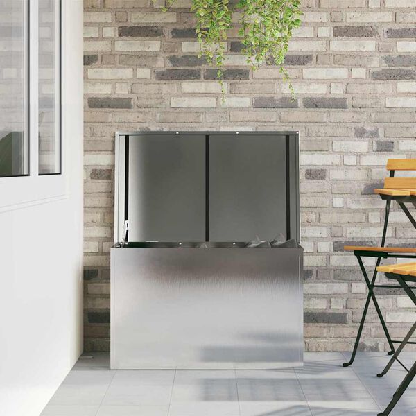 vidaXL Välisäilituskast Hõbedane 80 x 50,5 x 50 cm Teras