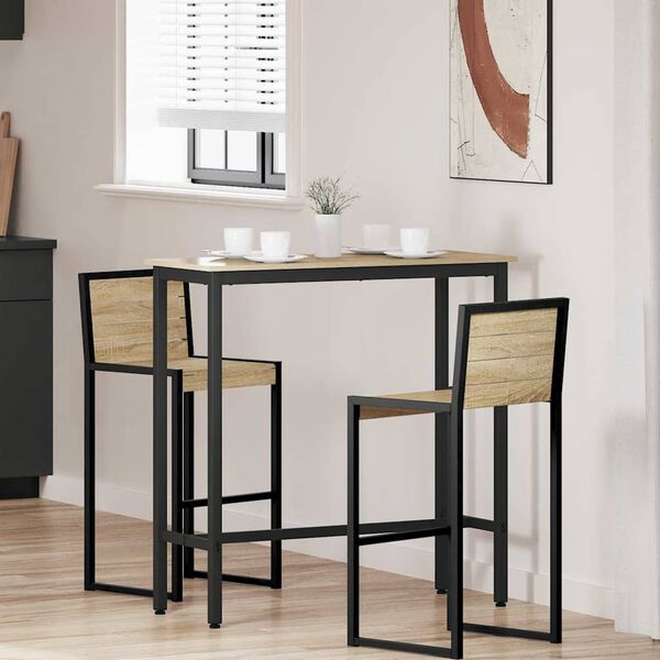 vidaXL laud Sonoma tamm 100 x 40 x 100,5 cm T&ouml;&ouml;deldud puit ja teras