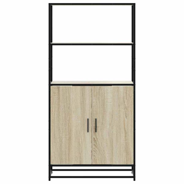 vidaXL Highboard Sonoma tamm 68x35x139 cm Engineered Wood and Metal