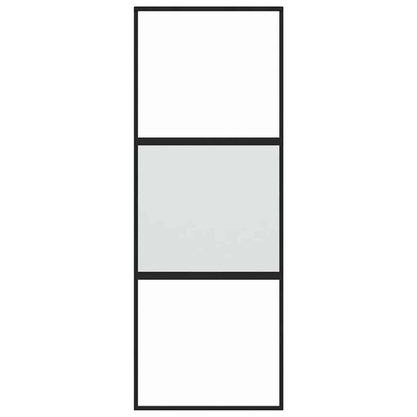 vidaXL l&uuml;kanduks, must, 76x205 cm, karastatud klaas ja alumiinium