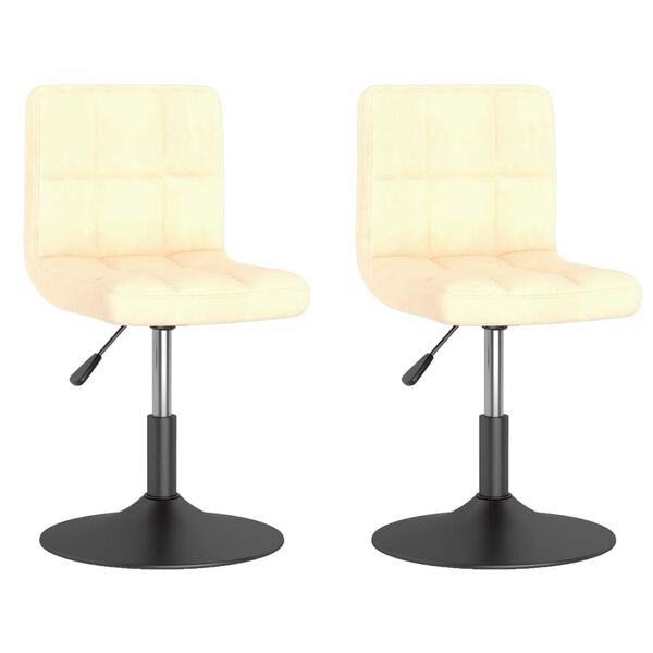 vidaXL pöörlevad söögitoolid 2 tk, kreemjas, samet