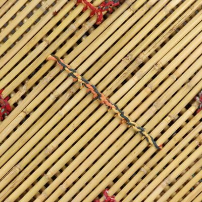 vidaXL kohvilaud bambusest, Chindi detailidega, mitmevärviline