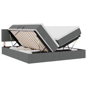 vidaXL Voodi LED -ribatuledega peaga Tumehall 180 x 200 cm kangas