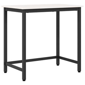 vidaXL laud Valge 80 x 50 x 77 cm T&ouml;&ouml;deldud puit ja teras