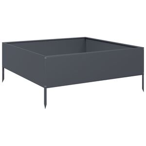 vidaXL k&otilde;rgendatud aia taimelava, antratsiit, 100x100x25 cm, teras