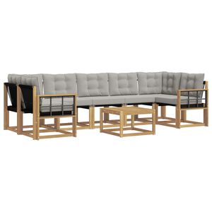 vidaXL V&auml;li diivanikomplekt padjaga 8 pcs Valge ja helehall