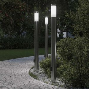 vidaXL pollarvalgustid pistikupesaga, 3 tk, 110 cm, roostevaba teras, IP44