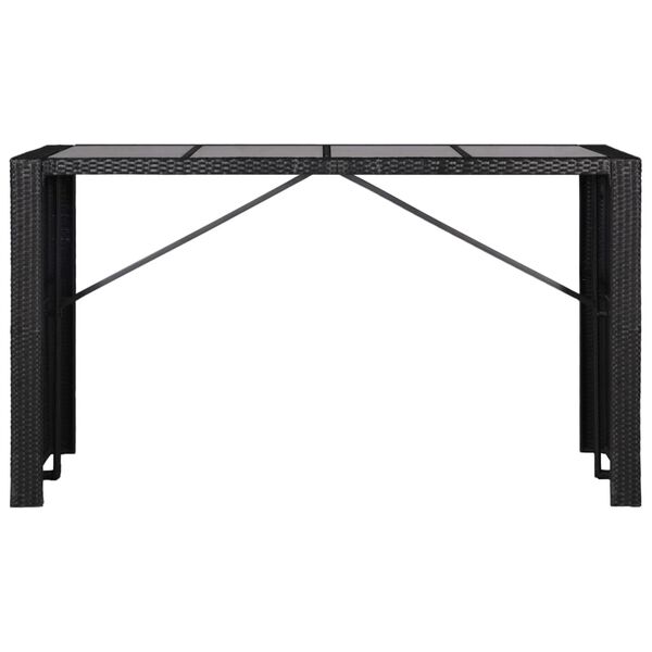 vidaXL 9-osaline aiamööblikomplekt, polürotang, must