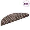 vidaXL Iseliimuvad treppimatid 15 pcs Pruun 56 x 17 x 3 cm