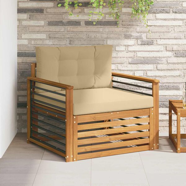 vidaXL V&auml;li diivanikomplekt Tugev akaatsiapuit ja pol&uuml;ester Neutraalne