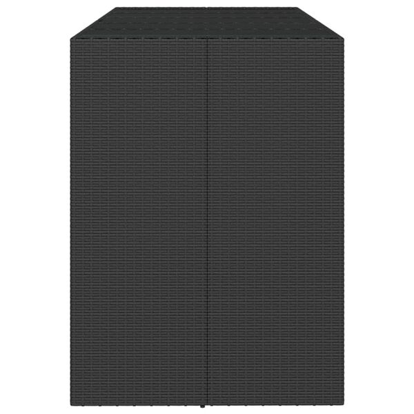 vidaXL baarilaud klaasplaadiga, must, 185x80x110 cm, polürotang